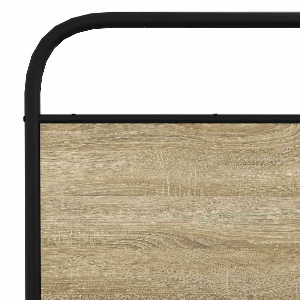 vidaXL Metal Bed Frame without Mattress Sonoma Oak 160x200 cm