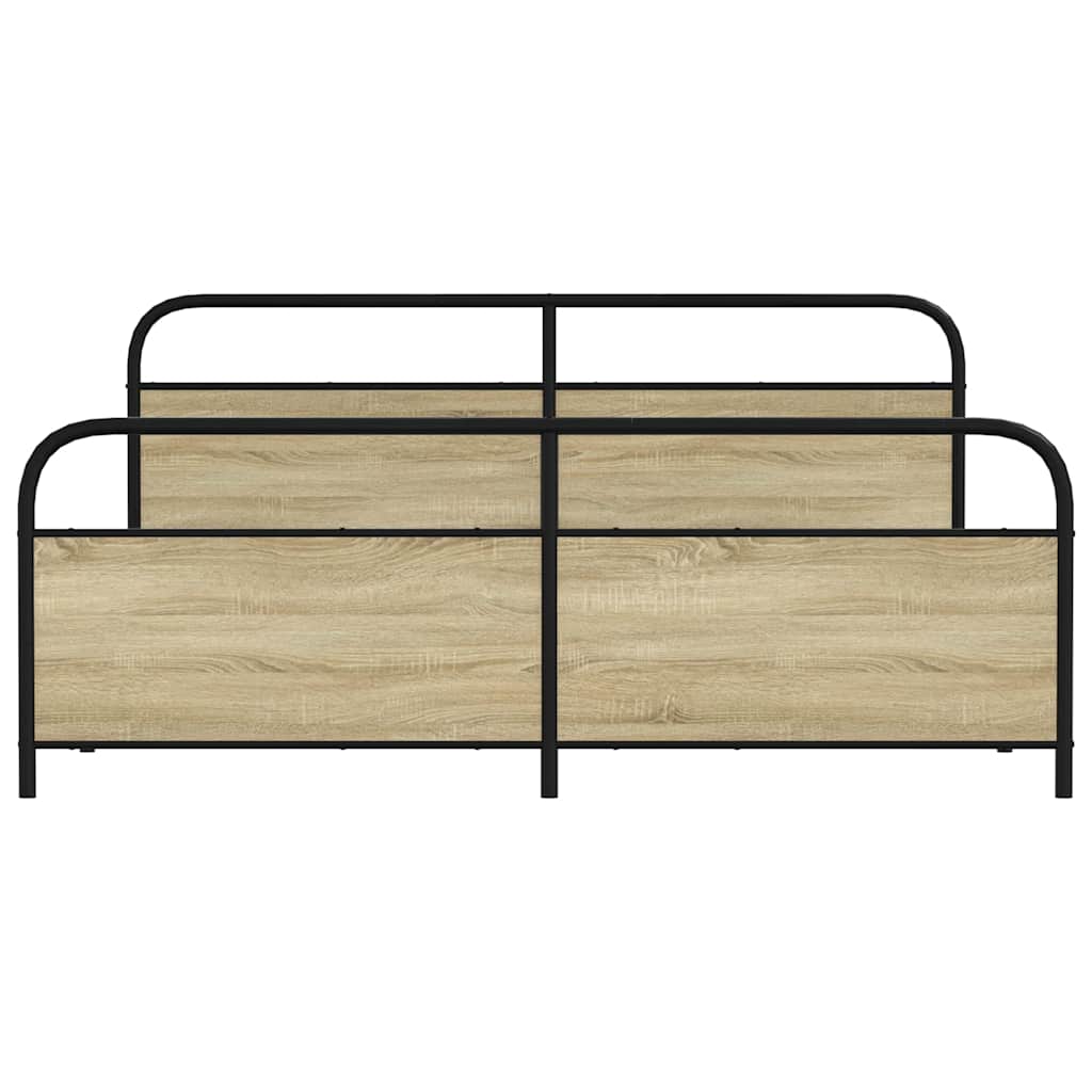 vidaXL Metal Bed Frame without Mattress Sonoma Oak 183x213 cm