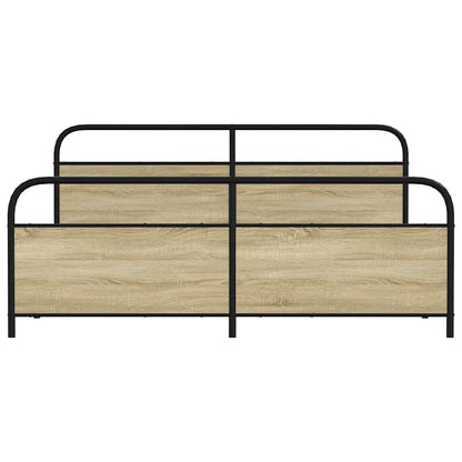 vidaXL Metal Bed Frame without Mattress Sonoma Oak 193x203 cm