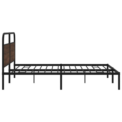 vidaXL Metal Bed Frame without Mattress Brown Oak 180x200 cm Super King