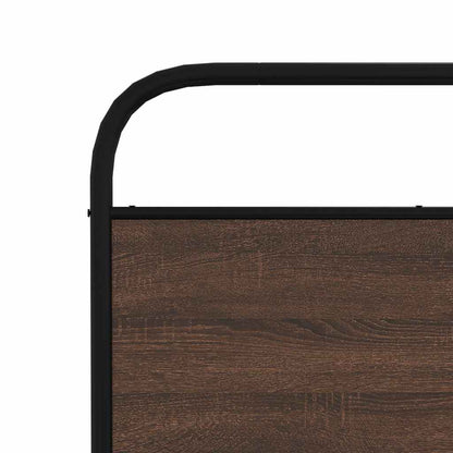 vidaXL Metal Bed Frame without Mattress Brown Oak 180x200 cm Super King