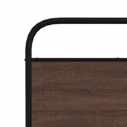 vidaXL Metal Bed Frame without Mattress Brown Oak 193x203 cm