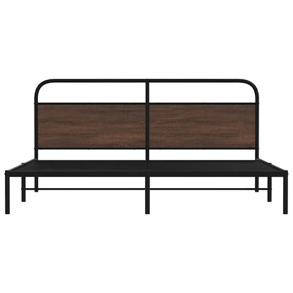 vidaXL Metal Bed Frame without Mattress Brown Oak 200x200 cm