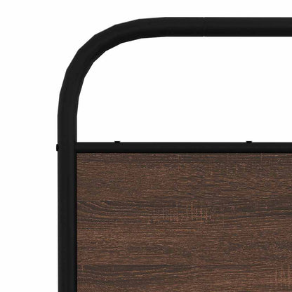 vidaXL Metal Bed Frame without Mattress Brown Oak 140x190 cm