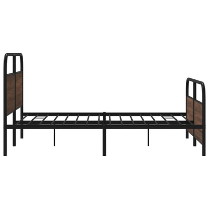 vidaXL Metal Bed Frame without Mattress Brown Oak 160x200 cm