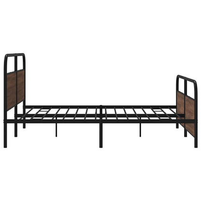 vidaXL Metal Bed Frame without Mattress Brown Oak 183x213 cm