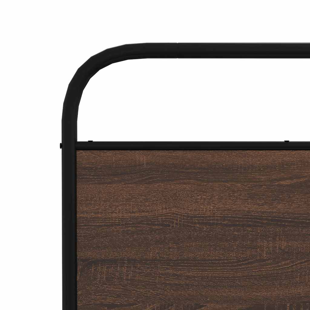 vidaXL Metal Bed Frame without Mattress Brown Oak 183x213 cm