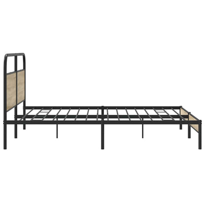 vidaXL Metal Bed Frame without Mattress Smoked Oak 200x200 cm