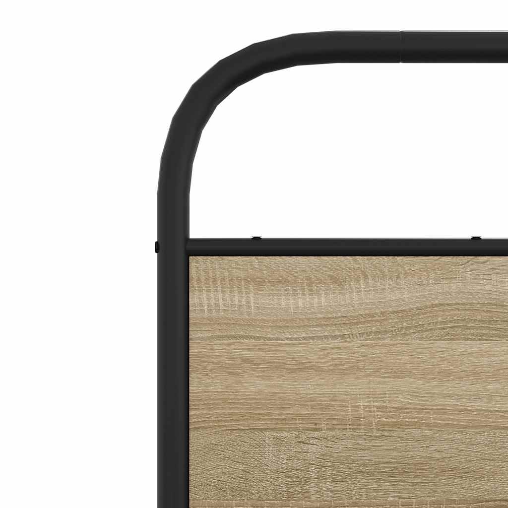 vidaXL Metal Bed Frame without Mattress Smoked Oak 200x200 cm