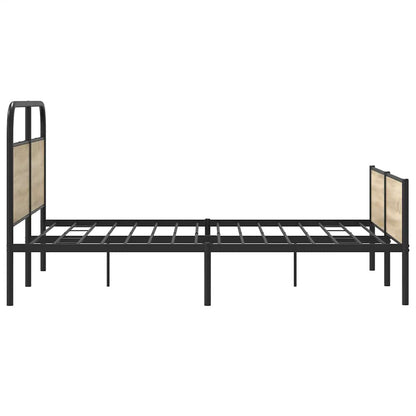 vidaXL Metal Bed Frame without Mattress Smoked Oak 160x200 cm