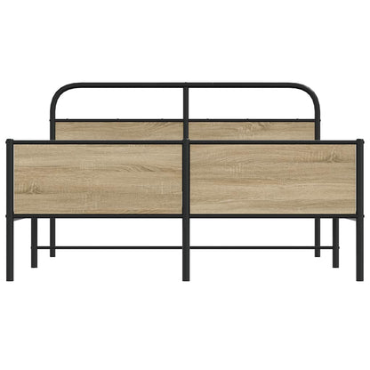 vidaXL Metal Bed Frame without Mattress Smoked Oak 180x200 cm Super King