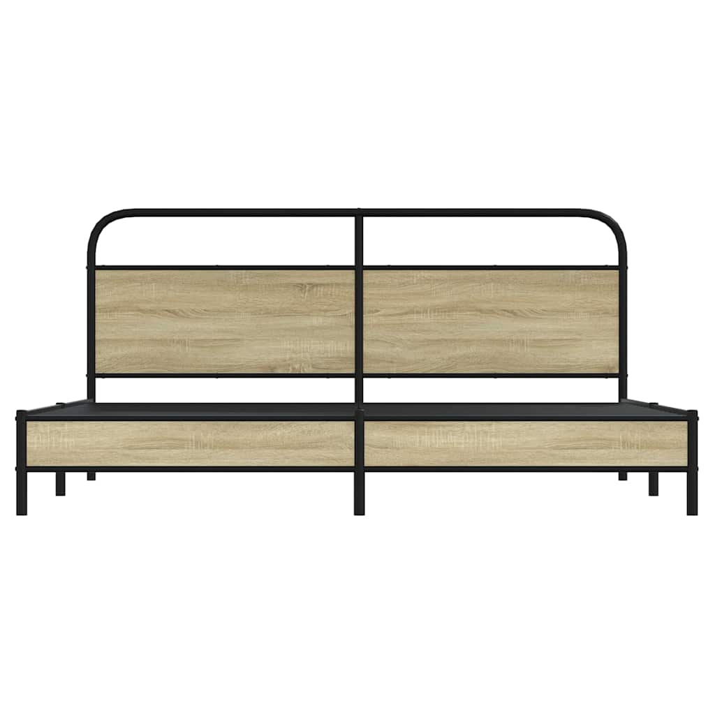 vidaXL Metal Bed Frame without Mattress Sonoma Oak 183x213 cm
