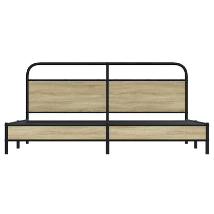vidaXL Metal Bed Frame without Mattress Sonoma Oak 183x213 cm