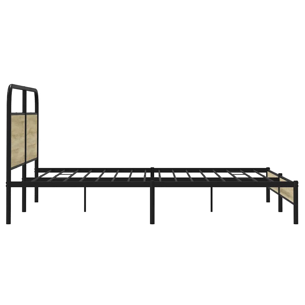 vidaXL Metal Bed Frame without Mattress Sonoma Oak 183x213 cm