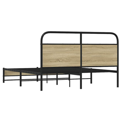 vidaXL Metal Bed Frame without Mattress Sonoma Oak 160x200 cm