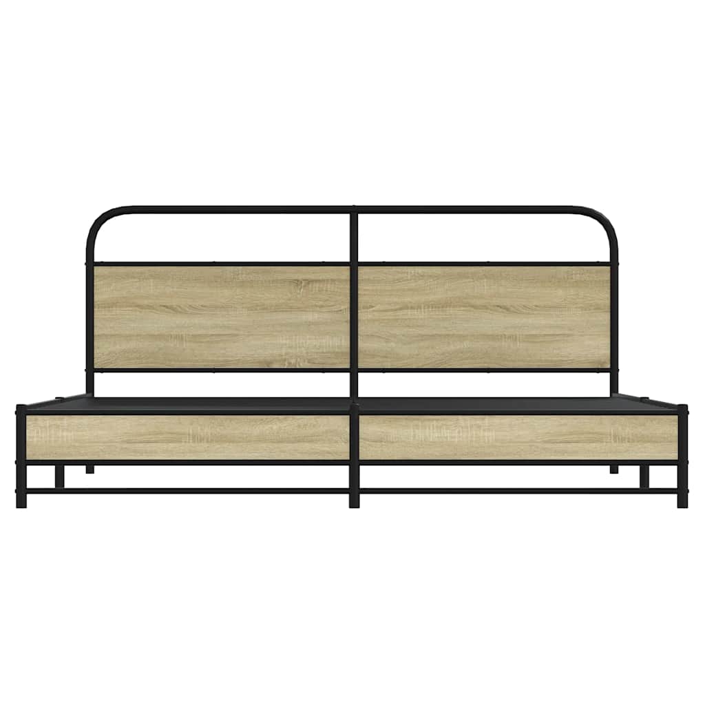 vidaXL Metal Bed Frame without Mattress Sonoma Oak 183x213 cm