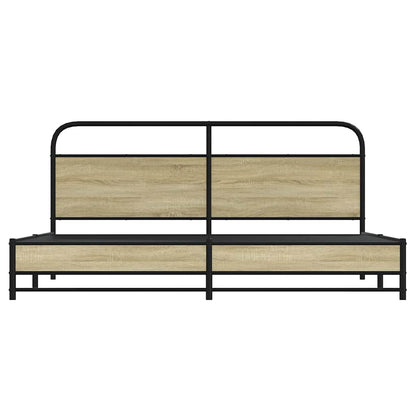 vidaXL Metal Bed Frame without Mattress Sonoma Oak 183x213 cm