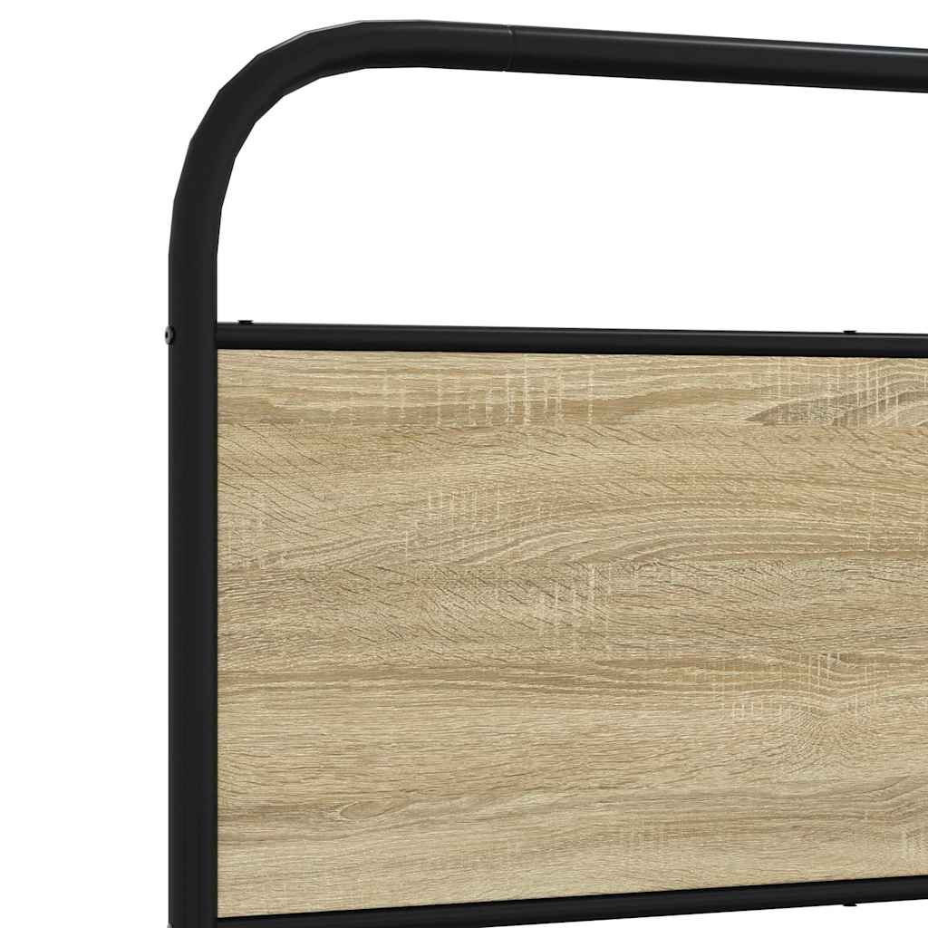 vidaXL Metal Bed Frame without Mattress Sonoma Oak 193x203 cm