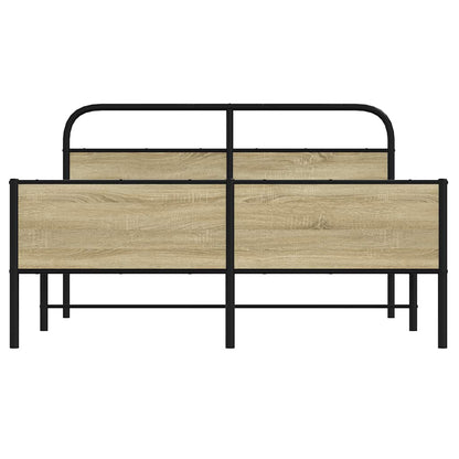 vidaXL Metal Bed Frame without Mattress Sonoma Oak 150x200 cm King Size
