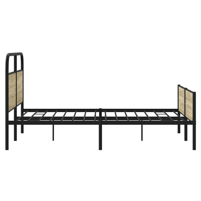 vidaXL Metal Bed Frame without Mattress Sonoma Oak 150x200 cm King Size