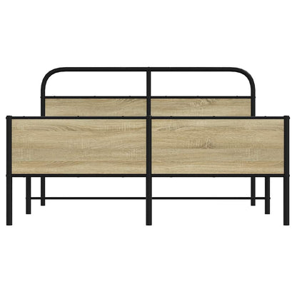 vidaXL Metal Bed Frame without Mattress Sonoma Oak 160x200 cm