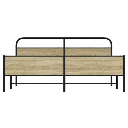 vidaXL Metal Bed Frame without Mattress Sonoma Oak 183x213 cm