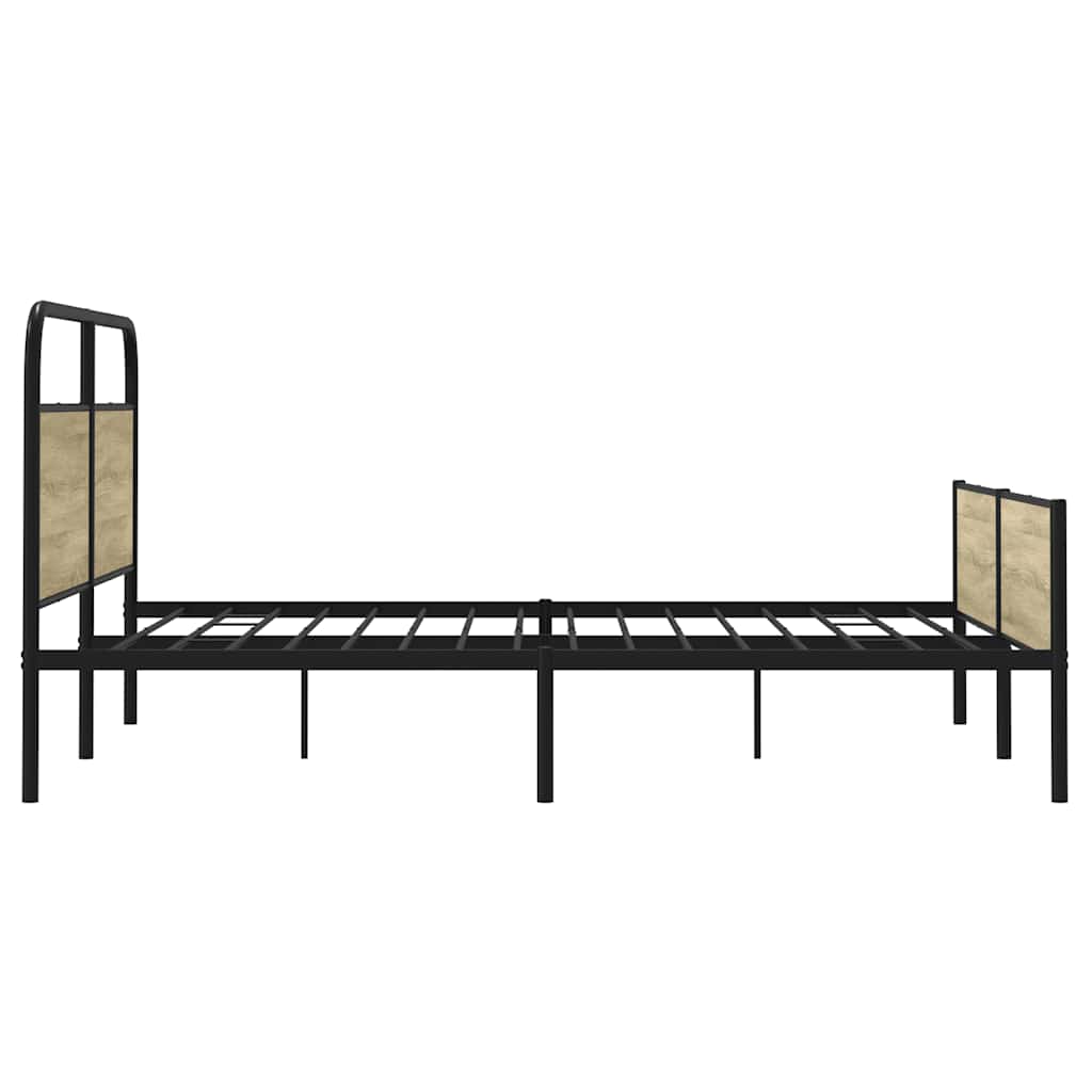 vidaXL Metal Bed Frame without Mattress Sonoma Oak 183x213 cm