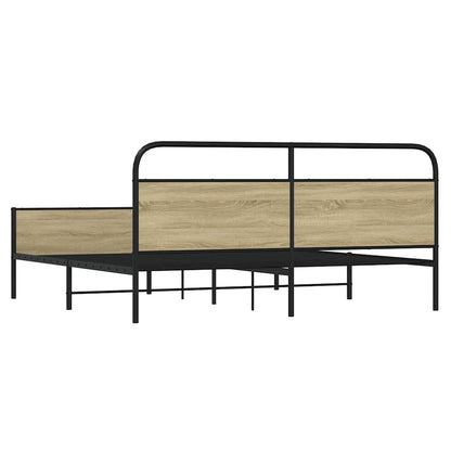 vidaXL Metal Bed Frame without Mattress Sonoma Oak 183x213 cm