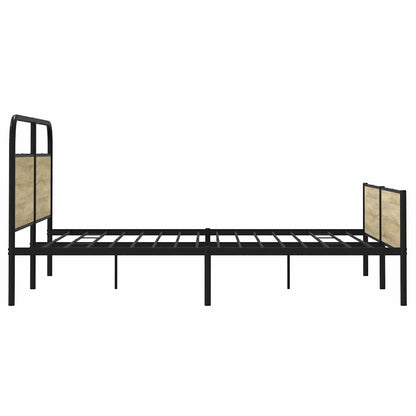 vidaXL Metal Bed Frame without Mattress Sonoma Oak 193x203 cm