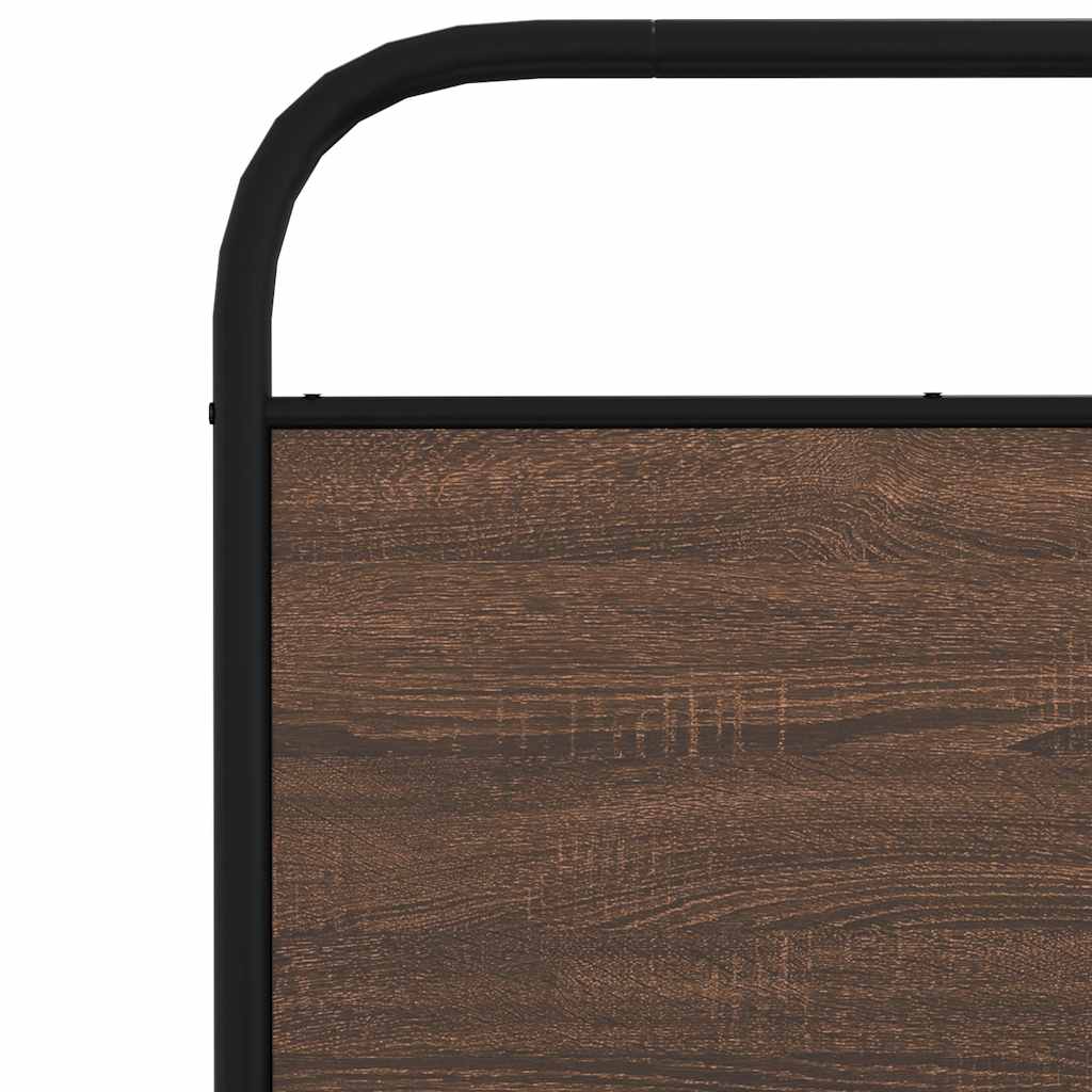 vidaXL Metal Bed Frame without Mattress Brown Oak 193x203 cm