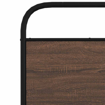 vidaXL Metal Bed Frame without Mattress Brown Oak 193x203 cm
