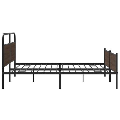vidaXL Metal Bed Frame without Mattress Brown Oak 180x200 cm Super King