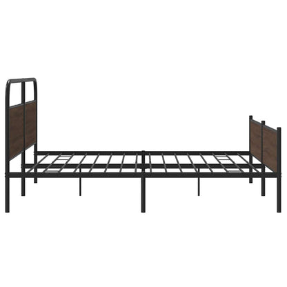 vidaXL Metal Bed Frame without Mattress Brown Oak 183x213 cm