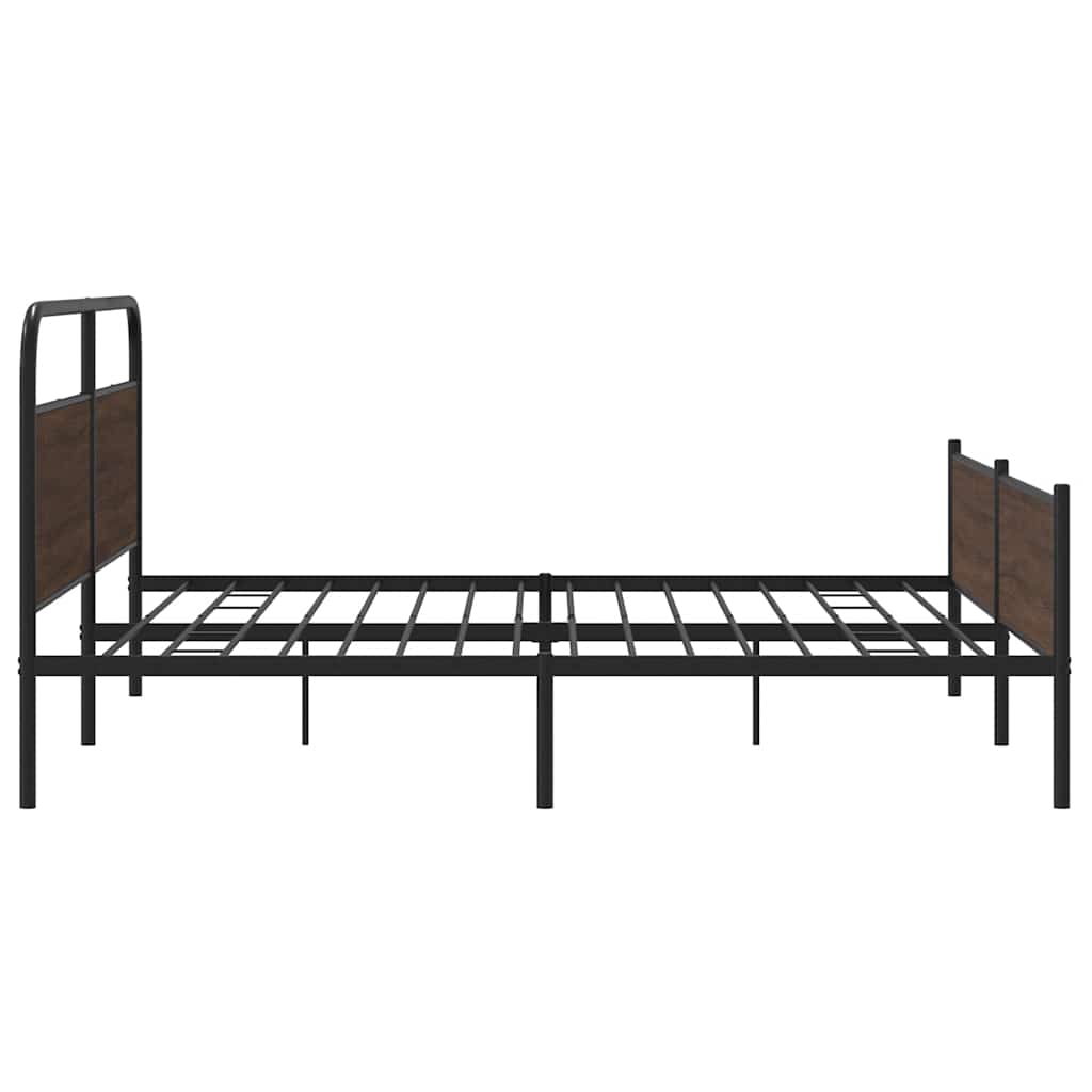 vidaXL Metal Bed Frame without Mattress Brown Oak 200x200 cm