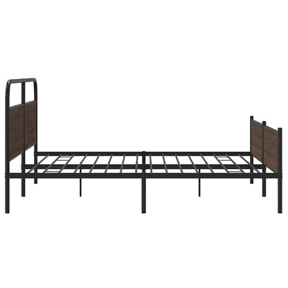 vidaXL Metal Bed Frame without Mattress Brown Oak 200x200 cm