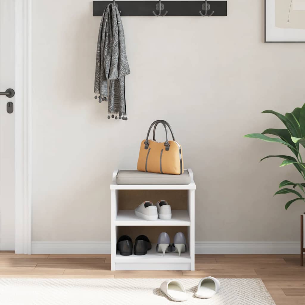 vidaXL Hallway Bench "SANDNES" White 45x40x50 cm Solid Wood Pine
