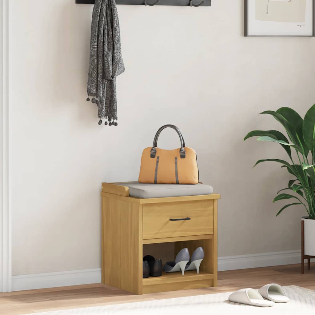 vidaXL Hallway Bench SANDNES 45x40x50 cm Solid Wood Pine