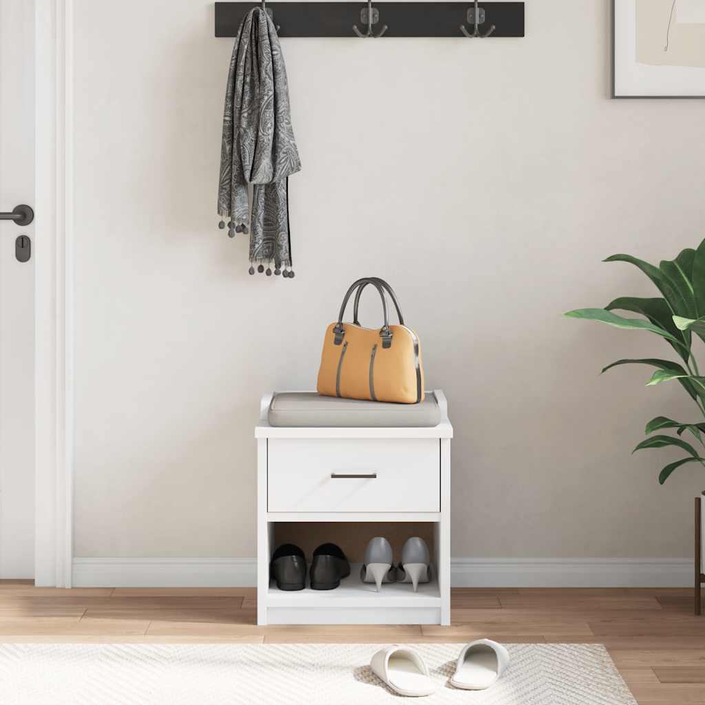 vidaXL Hallway Bench "SANDNES" White 45x40x50 cm Solid Wood Pine