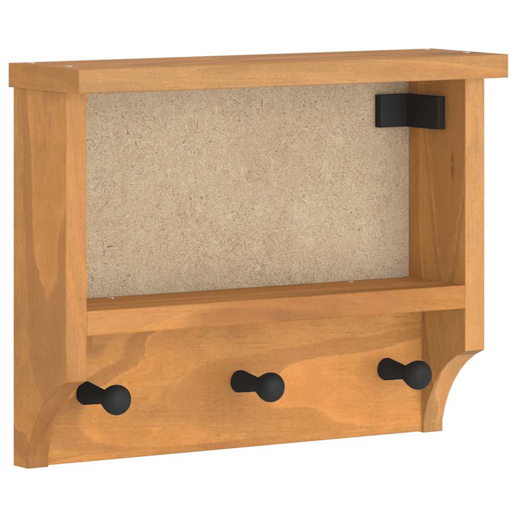 vidaXL Wall-mounted Coat Rack SANDNES 45x12x35 cm Solid Wood Pine