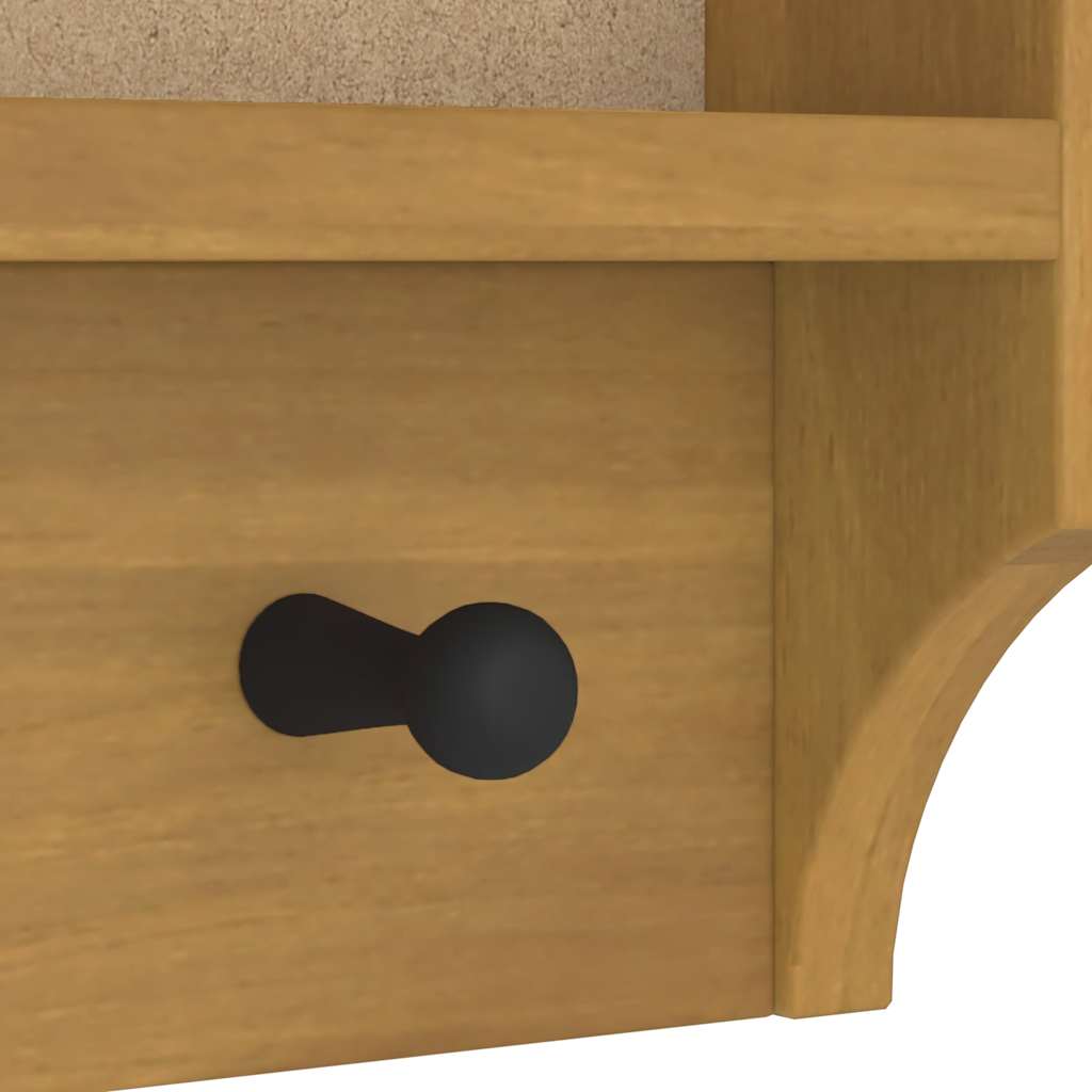 vidaXL Wall-mounted Coat Rack "SANDNES" 45x12x35 cm Solid Wood Pine