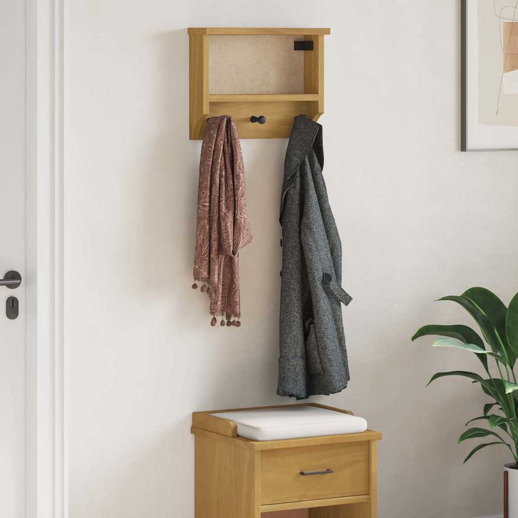 vidaXL Wall-mounted Coat Rack "SANDNES" 45x12x35 cm Solid Wood Pine