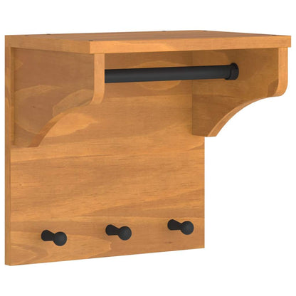 vidaXL Wall-mounted Coat Rack "SANDNES" 43x30x42 cm Solid Wood Pine