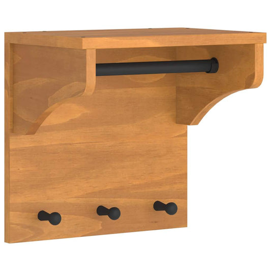 vidaXL Wall-mounted Coat Rack "SANDNES" 43x30x42 cm Solid Wood Pine