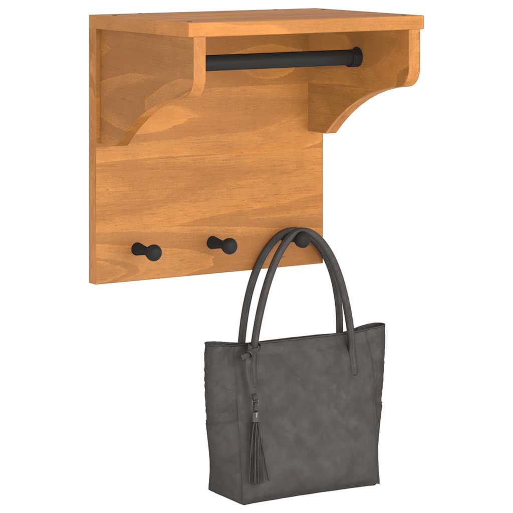vidaXL Wall-mounted Coat Rack "SANDNES" 43x30x42 cm Solid Wood Pine