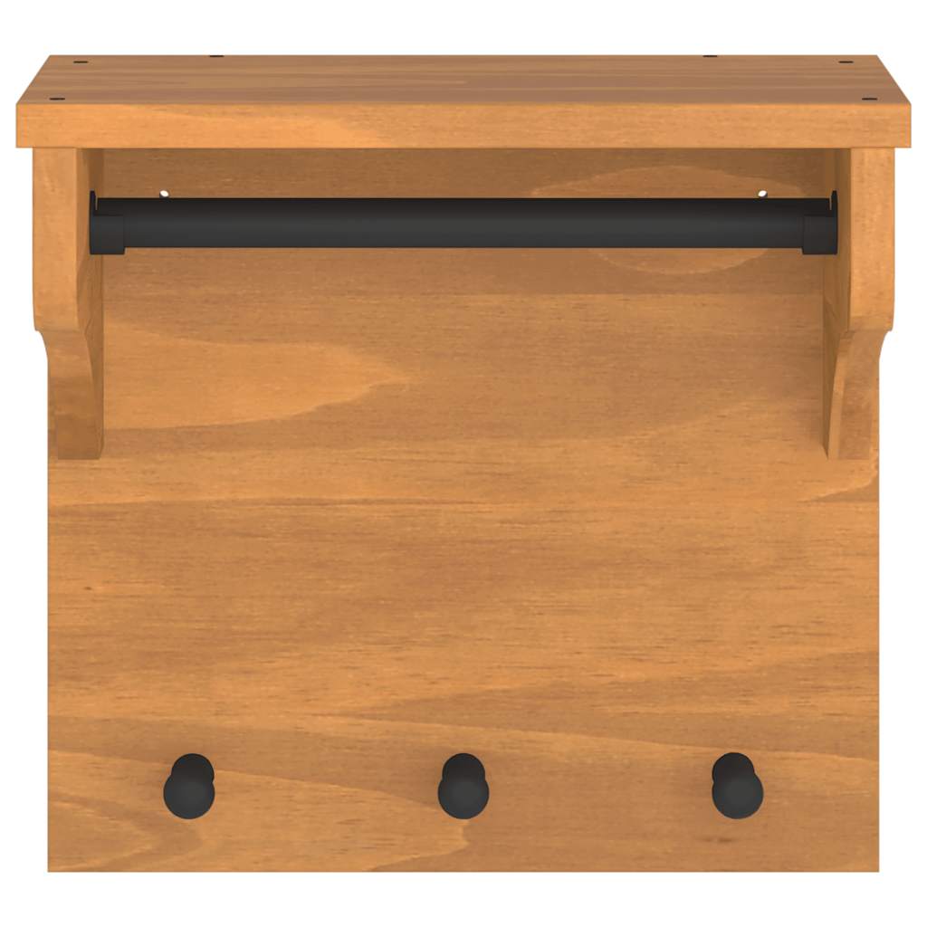 vidaXL Wall-mounted Coat Rack "SANDNES" 43x30x42 cm Solid Wood Pine