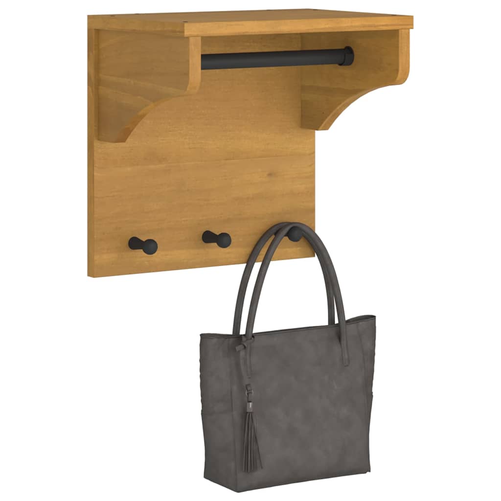 vidaXL Wall-mounted Coat Rack "SANDNES" 43x30x42 cm Solid Wood Pine