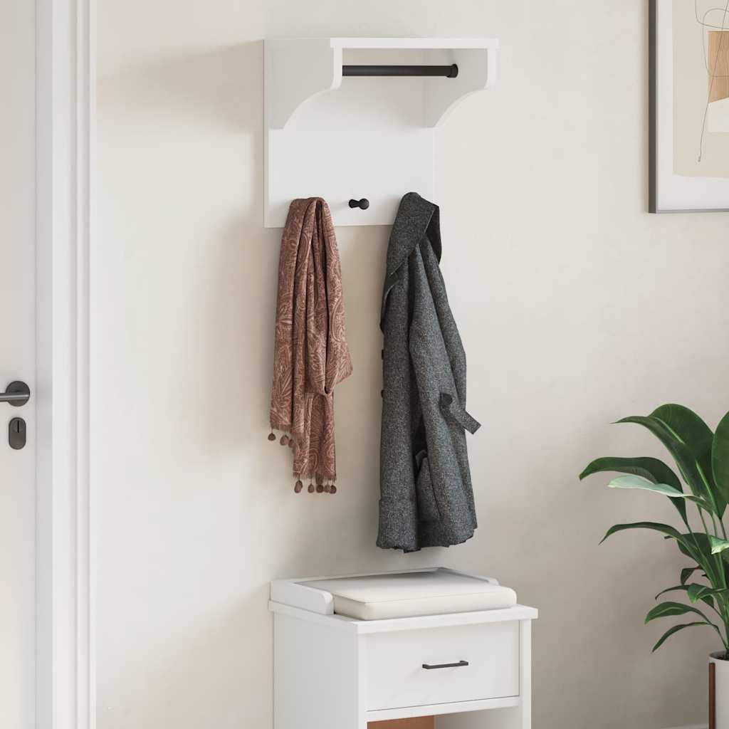 vidaXL Wall-mounted Coat Rack "S&NES" White 43x30x42 cm