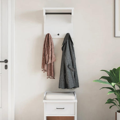 vidaXL Wall-mounted Coat Rack "S&NES" White 43x30x42 cm