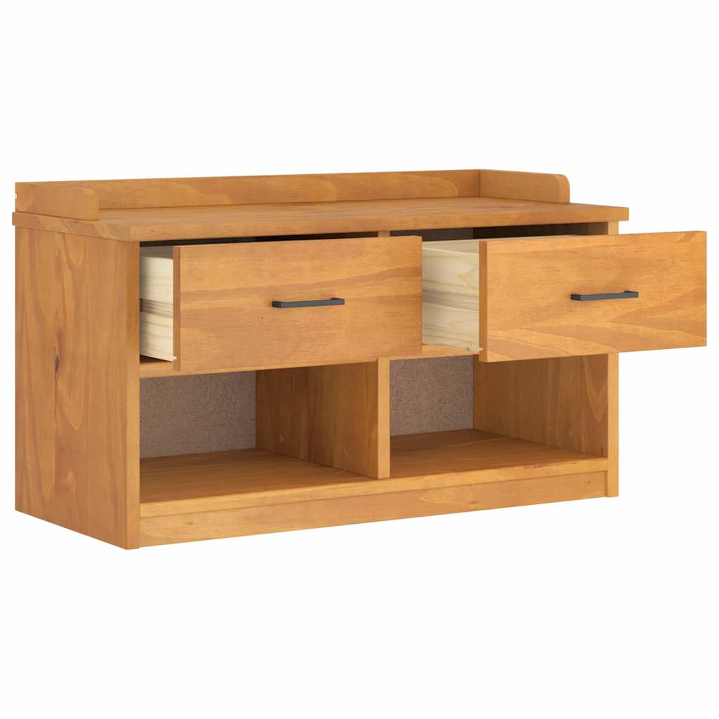 vidaXL Hallway Bench SANDNES 87x40x50 cm Solid Wood Pine