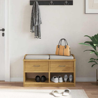 vidaXL Hallway Bench SANDNES 87x40x50 cm Solid Wood Pine